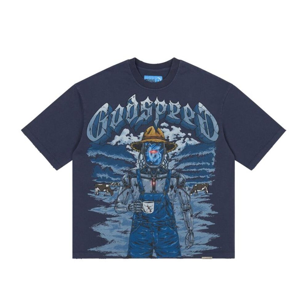 Godspeed NextGen Crew Neck T-Shirt Aura Farm II Mens Navy AURA FARM II-CREW NECK